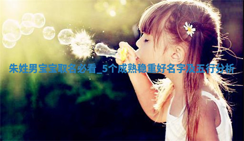 朱姓成熟稳重的男宝宝名字