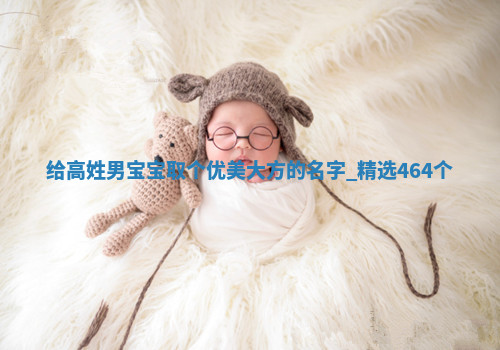 高姓优美大方的男宝宝名字